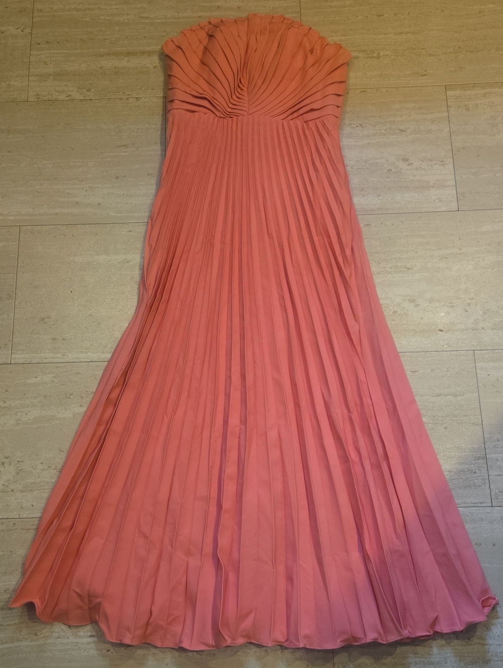 Sleeveless Pink Chiffon Pleated Maxi Mermaid Dress